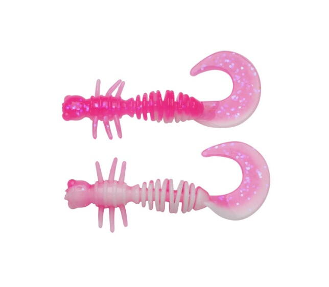 Naluca soft berkley naluca power curly 4cm pink/white 12buc/pl
