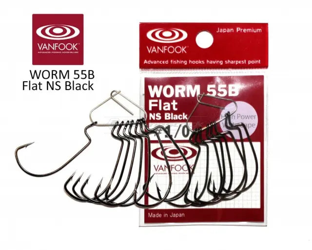 Carlige offset Vanfook Worm-55B Flat Offset Hooks #1
