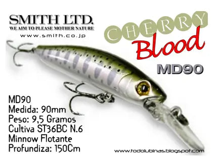Smith Cherry Blood Deep 90mm 10 2g 07 F Smith Cherry Blood Deep 90mm 10 2g 07 F