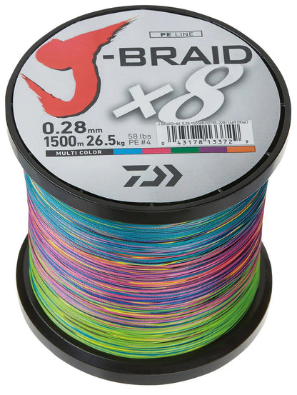 Fir Textil Daiwa Fir J-Braid X8 Multicolor 028mm/26,5kg/1500m