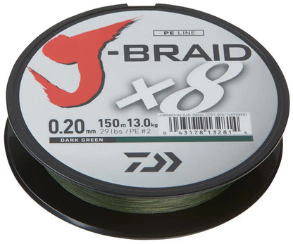 Fir Textil Daiwa Fir J-Braid X8 Verde 042mm/46,5kg/300m