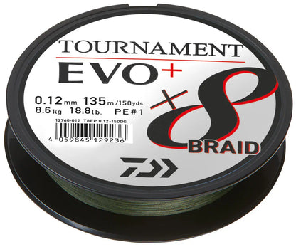 Fir Textil Daiwa Fir Tournament 8xbraid Evo+ Verde 008mm/4,9kg/135m