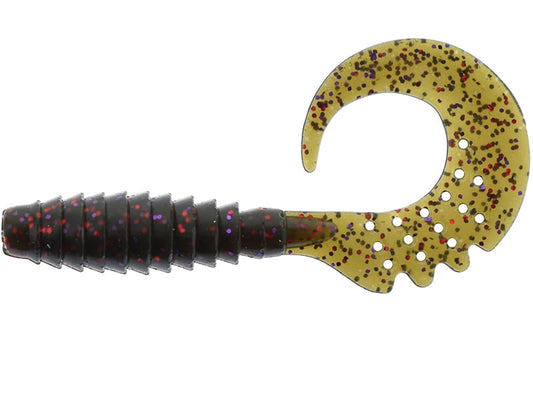 FishUp Fancy Grub 6.3cm #050 Green Pumpkin Brown Red and Purple