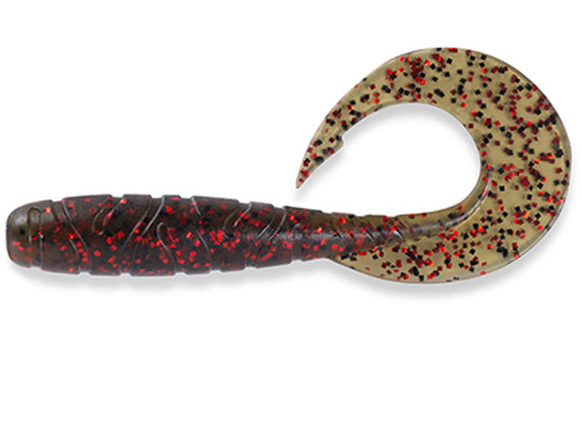 FishUp Mighty Grub 8.9cm #045 Green Pumpkin Red & Black