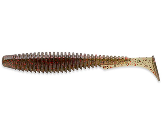 FishUp U-Shad 7.6cm #045 Green Pumpkin Red & Black