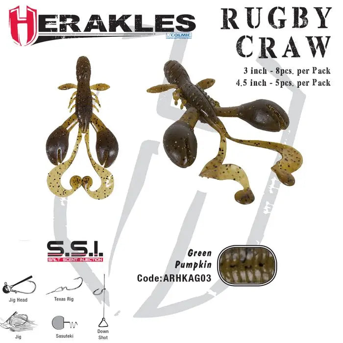 Grub Herakles Ruby Craw 3 7.6cm Green Pumkin