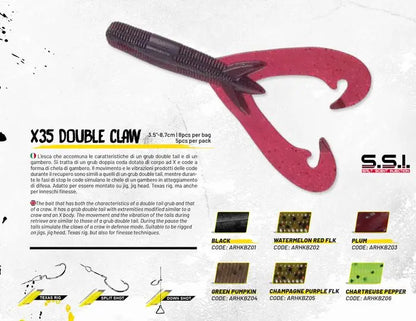 Grub Herakles X35 Double Claw 3.5 8.9cm Black