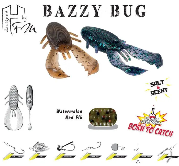 Herakles Bazzy Bug 3.2 8cm Watermelon Red Flakes