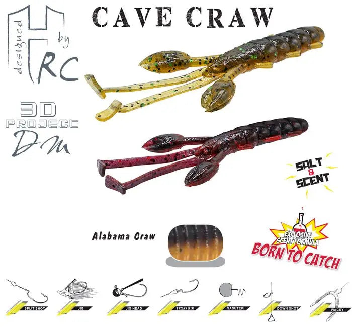 Herakles Cave Craw 3.8 9.6cm Alabama Craw