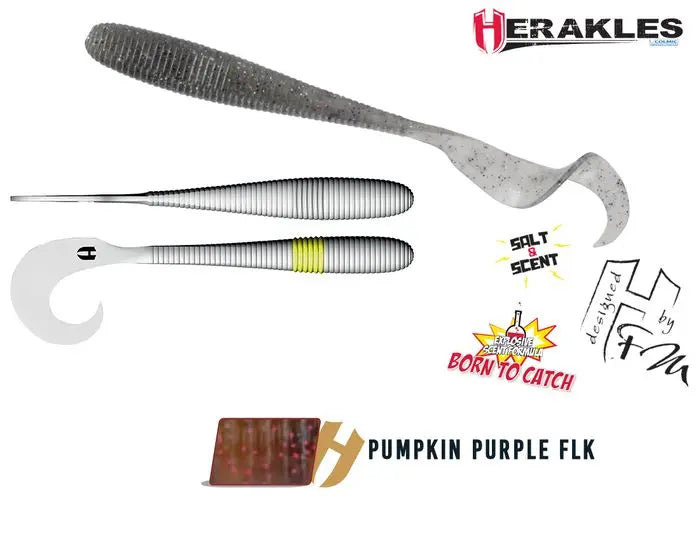 Herakles Grub Mato Worm 6.5 16.5cm Pumpkin Purple Flakes
