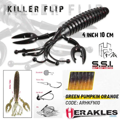 Herakles Killer Flip 4 10cm Green Pumpkin Orange