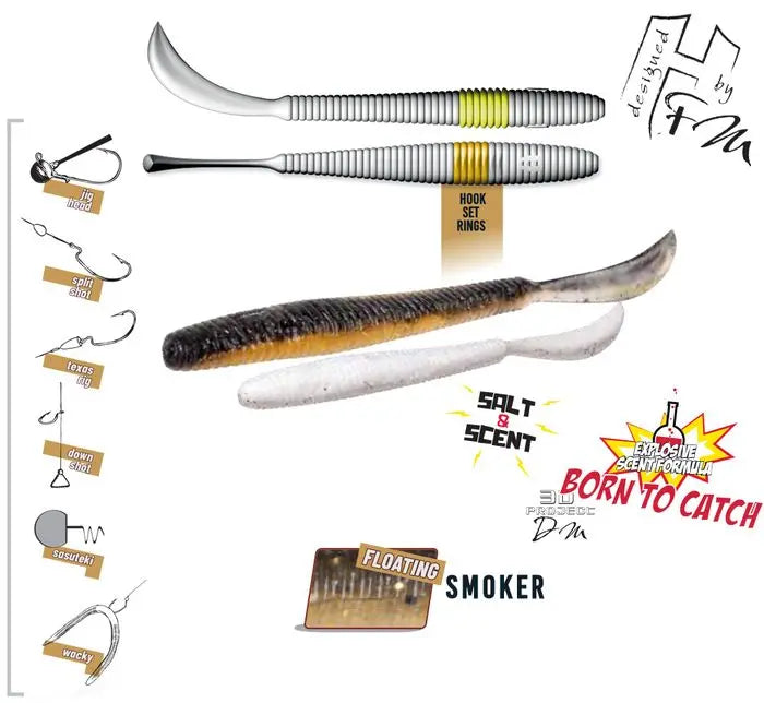 Herakles Leftail Worm 3.4 8.6cm Floating Smoker