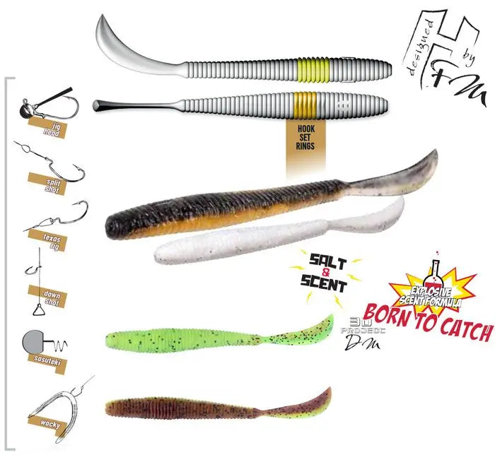 Herakles Leftail Worm 3.4 8.6cm Gp/ch