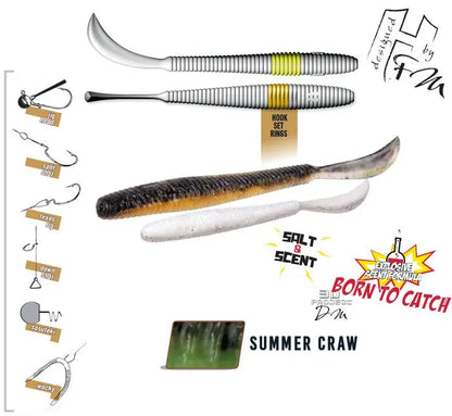 Herakles Leftail Worm 3.4 8.6cm Summer Craw