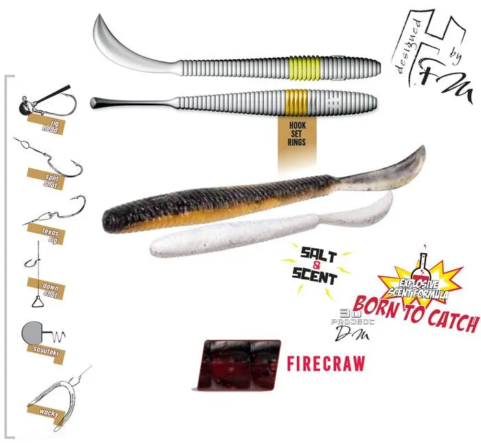 Herakles Leftail Worm 4.8 12cm Fire Craw