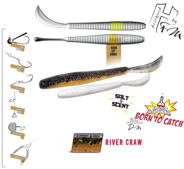 Herakles Leftail Worm 4.8 12cm River Craw