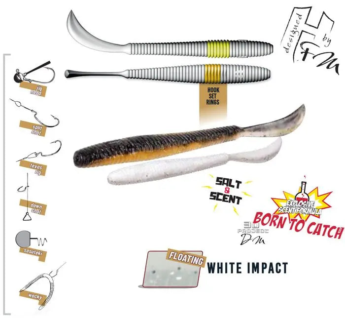 Herakles Leftail Worm 4.8 12cm White