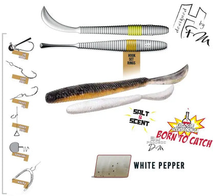 Herakles Leftail Worm 4.8 12cm White Pepper