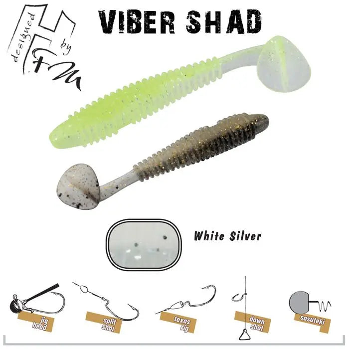 Herakles Viber Shad 3.8 9.7cm White Silver