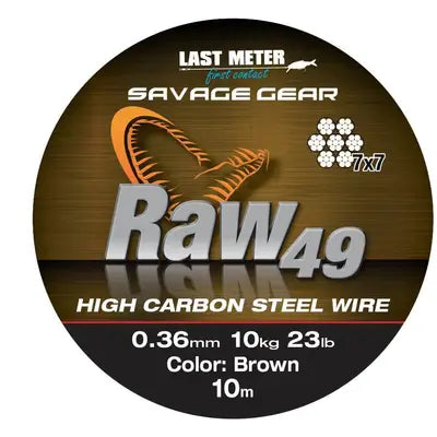 Vobler Savage Gear RAW49 STEELWIRE 10M 0.54MM 23KG UNC.BRWN