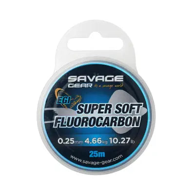 Fir Fluorocarbon Savage Gear SUPER SOFT FC EGI 25M 0.25MM 4.66KG PINK