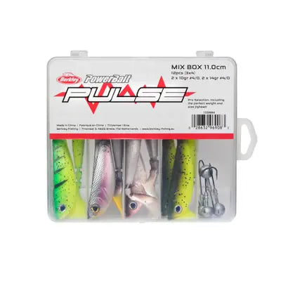 Naluci Soft Berkley Pulse Shad Box 11cm Incl Jigheads 12/4ps