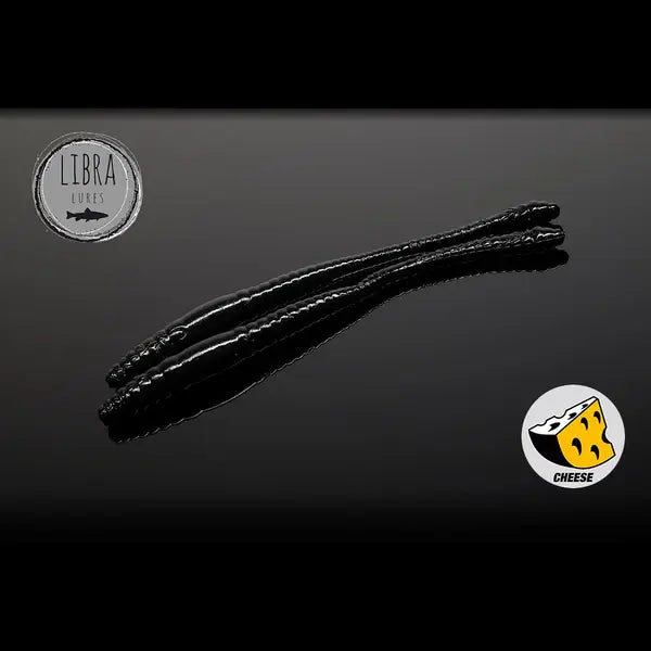 Naluca Soft Naluca Pastrav Dying Worm 8cm Libra Lures : Culoare - 040 Black