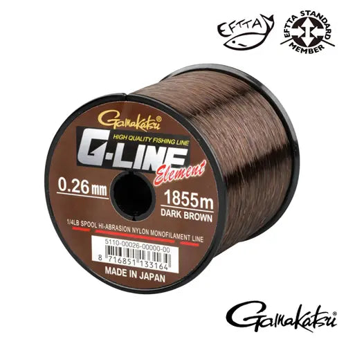 Fir Monofilament Gamakatsu Fir G-Line Element Dark Brown 035mm.9,60kg.925m