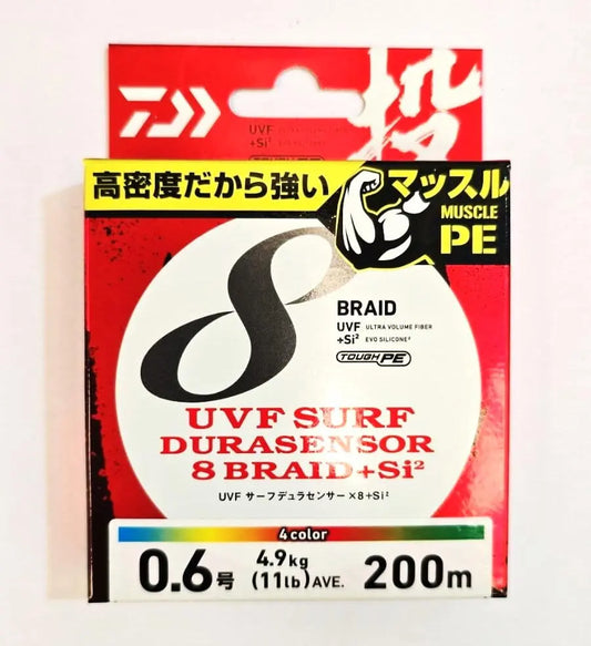 Fir Textil Daiwa Uvf Surf Dura Sensor 4 Colors X8 #0.6/200m