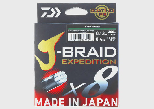 Fir Textil Daiwa J-Braid Expedition X8e 013mm/8,40kg/150m Verde