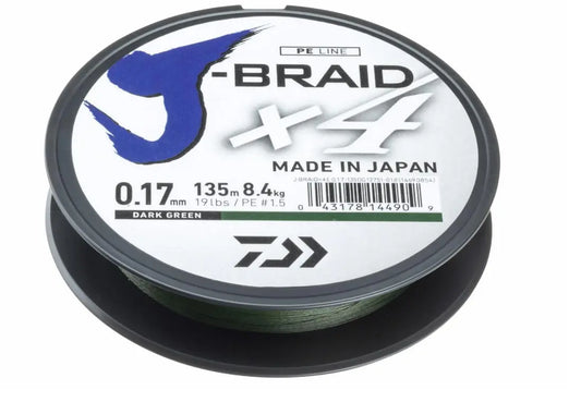 Fir Textil Daiwa Fir J-Braid X4 007mm/2,6kg/135m Verde