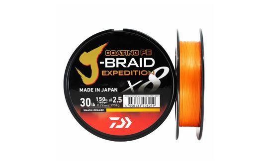 Fir Textil Daiwa Fir J-Braid Expedition X8 Pe006mm/5,2kg/150m Orange