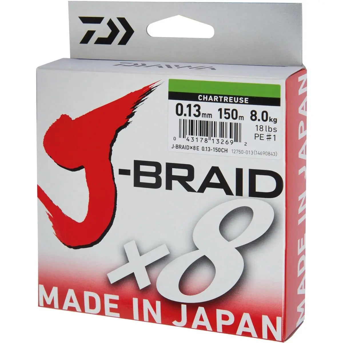 Fir Textil Daiwa J-Braid X8 Chartreuse 022mm/17,0kg/150m