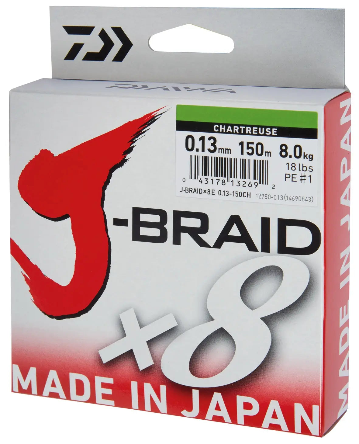 Fir Textil Daiwa J-Braid X8 Chartreuse 013mm/8,0kg/150m