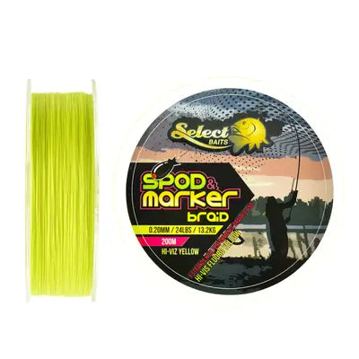 Select Baits Fir Textil Spod And Marker X8 Braid Hi-Viz Yellow 200m