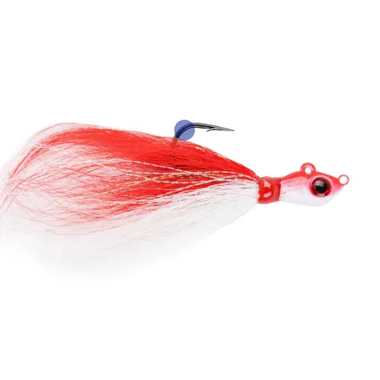 Mustad Jig Big Eye Bucktail Red White Crystal Flash 3,5g