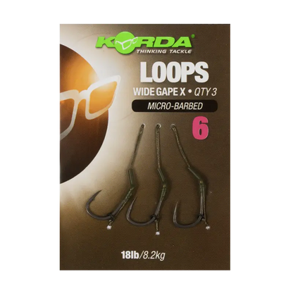 Korda Mont.wide Gape Loop Microbarbed Nr.8/18lb