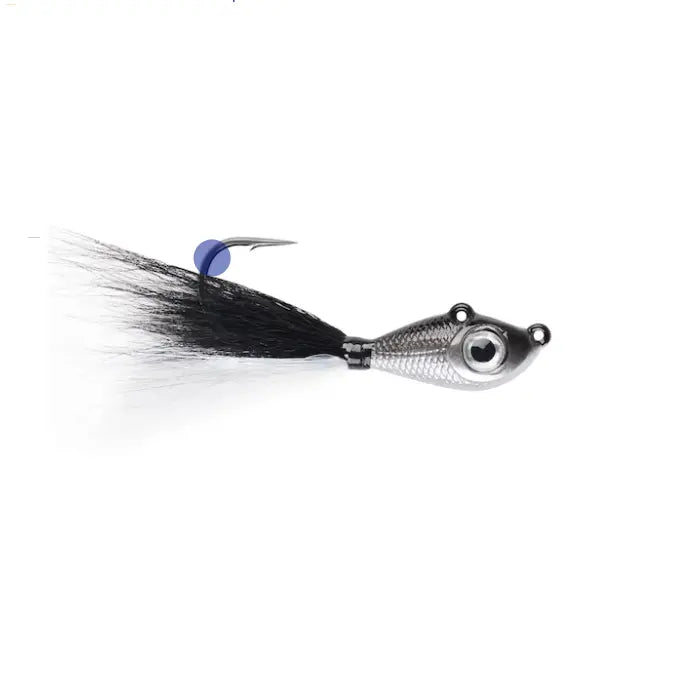 Mustad Jig Big Eye Bucktail Black Silver/Bw Silver Crystal Flash 3,5g