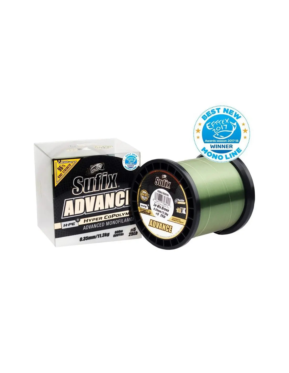 Sufix ADVANCE 1000M WINDING 0.18MM 3.4KG 1.2 8LB GREEN