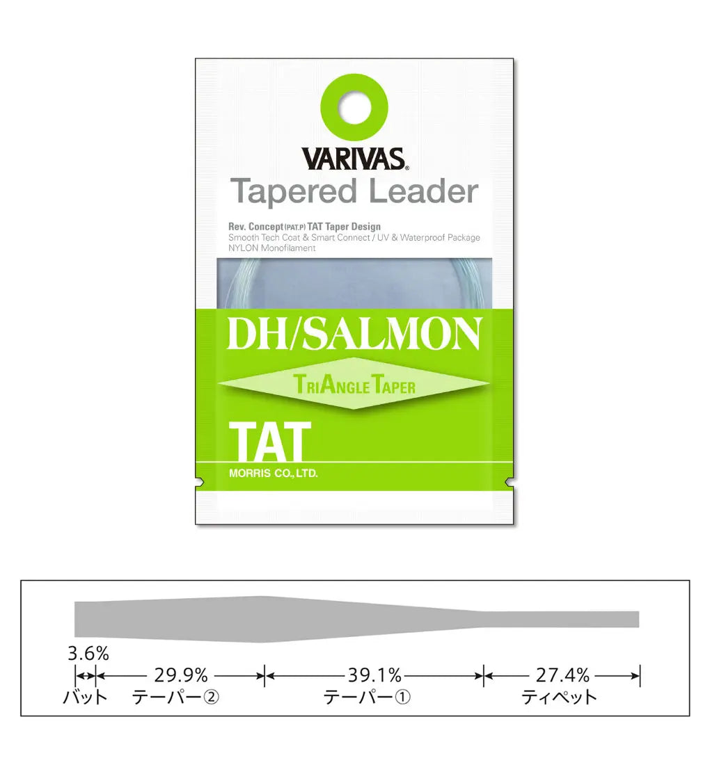Varivas Inaintas Fly Tapered Leader Dh/salamon Tat 1x 18ft 0.260mm-0.54mm