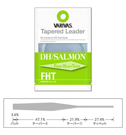 Varivas Inaintas Fly Tapered Leader Dh/salamon Fht 3x 18ft 0.205mm-0.50mm