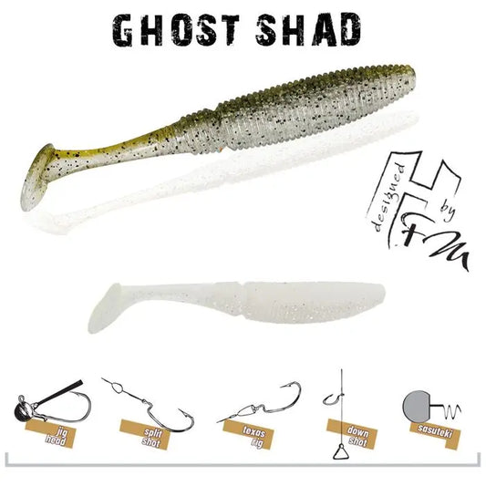 Herakles Ghost Shad 10cm White/silver