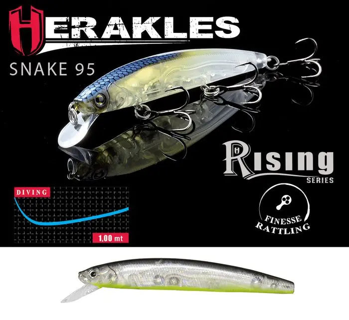 Vobler Herakles Snake 95sp 9.5cm 9gr Ghost Reaction Shad
