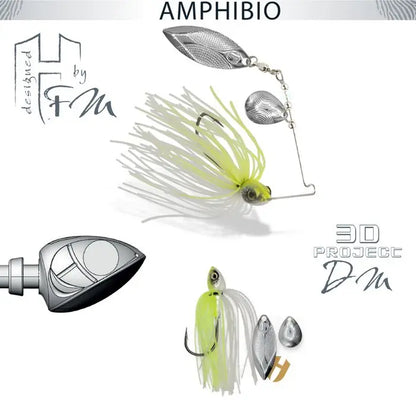 Spinnerbait Herakles Amphibio Tandem 3/8oz 10.5gr Chartreuse White