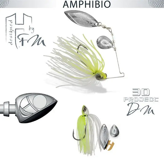 Spinnerbait Herakles Amphibio Tandem 1/4oz 7gr Chartreuse White