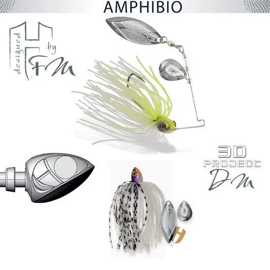 Spinnerbait Herakles Amphibio Tandem 3/8oz 10.5gr Ghost White