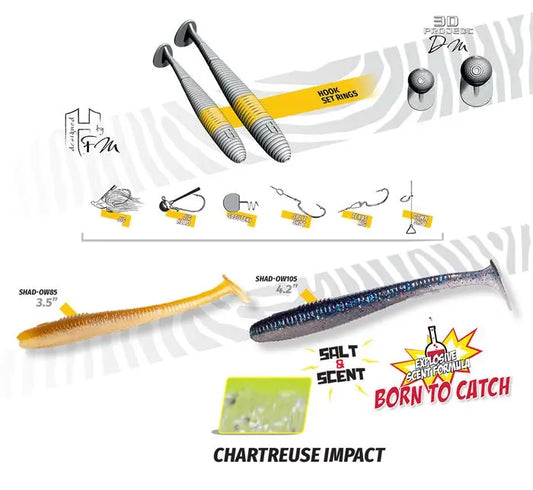Shad Herakles Shad-ow70 2.75 7.0cm Chartreuse Impact