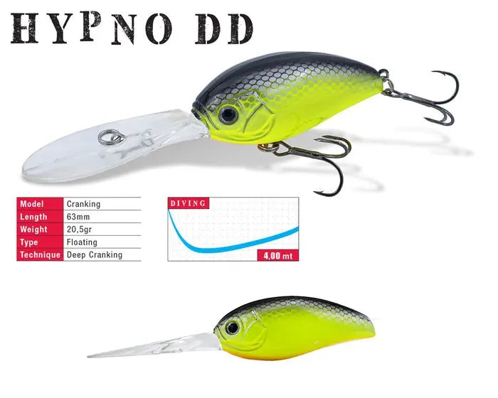 Vobler Herakles Hypno-dd F 6.3cm 20.5gr Chartreuse Black Back