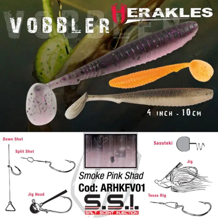 Shad Herakles Vobbler 4 10cm Smoke Pink Shad