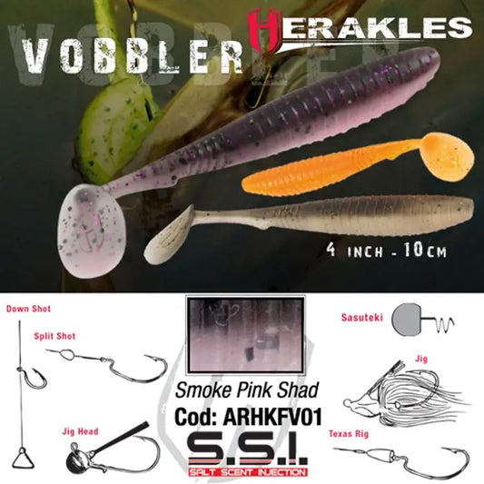 Shad Herakles Vobbler 4 10cm Smoke Pink Shad